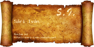 Sári Iván névjegykártya